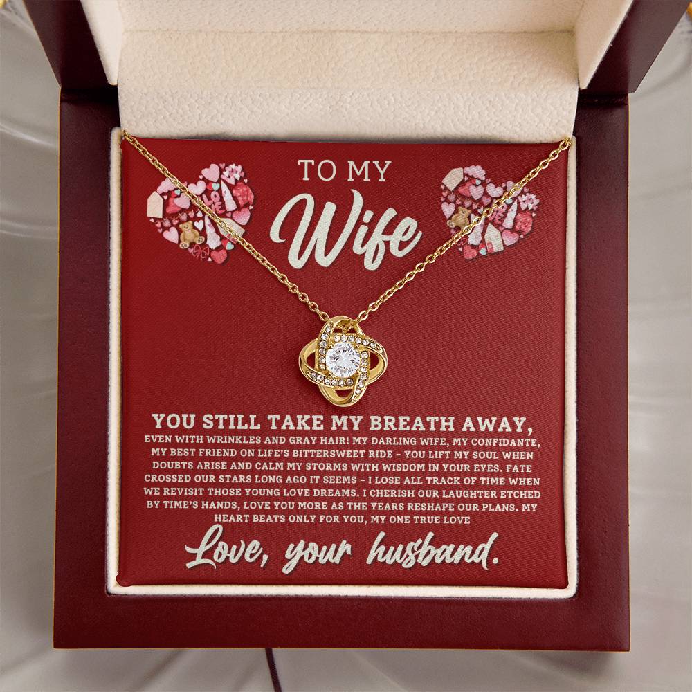 Wife - You Still Take My Breath Away - Love Knot Necklaces - The Shoppers Outlet