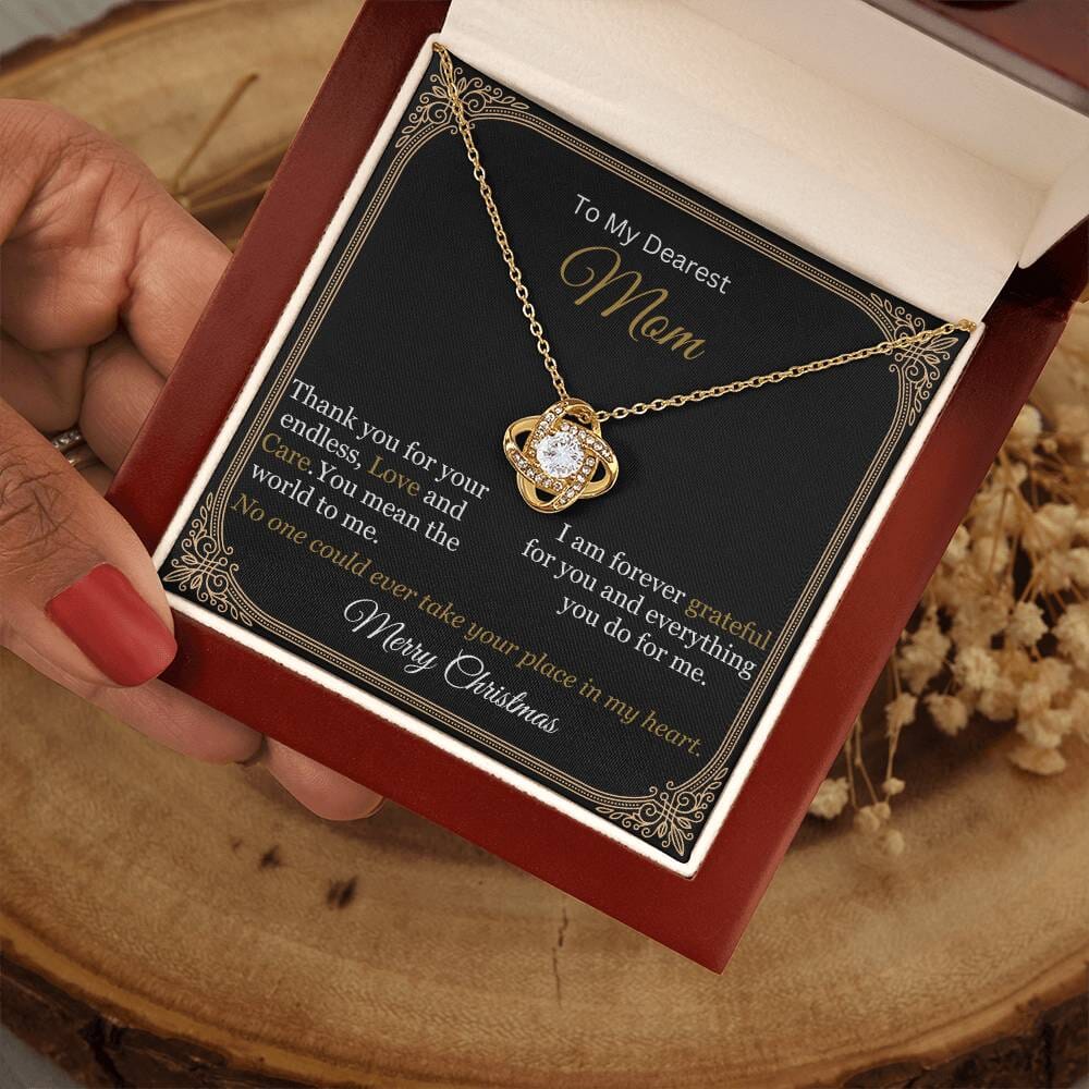 Gift For Mom - My Dearest Mom Thank You - Love Knot Necklaces - The Shoppers Outlet