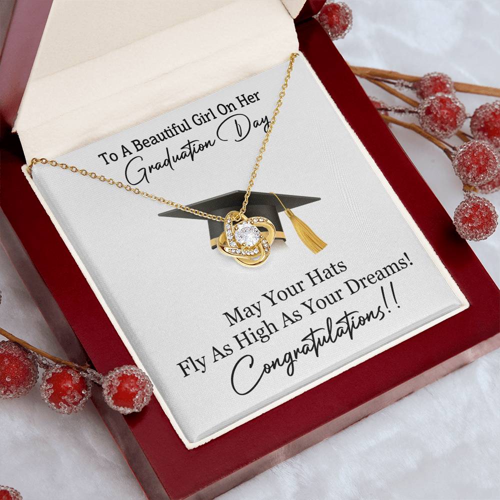 Graduation - May Your Hats Fly As High As Your Dreams - Graduation Day - Love Knot Necklaces - The Shoppers Outlet