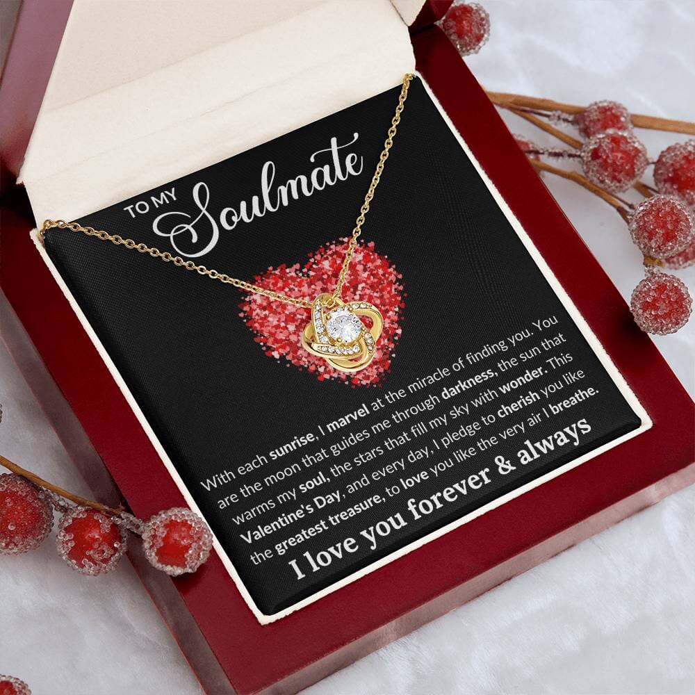 Gift For Soulmate - With Each Sunrise i Marvel At The Miracle Of Finding You - Love Knot Necklaces - The Shoppers Outlet