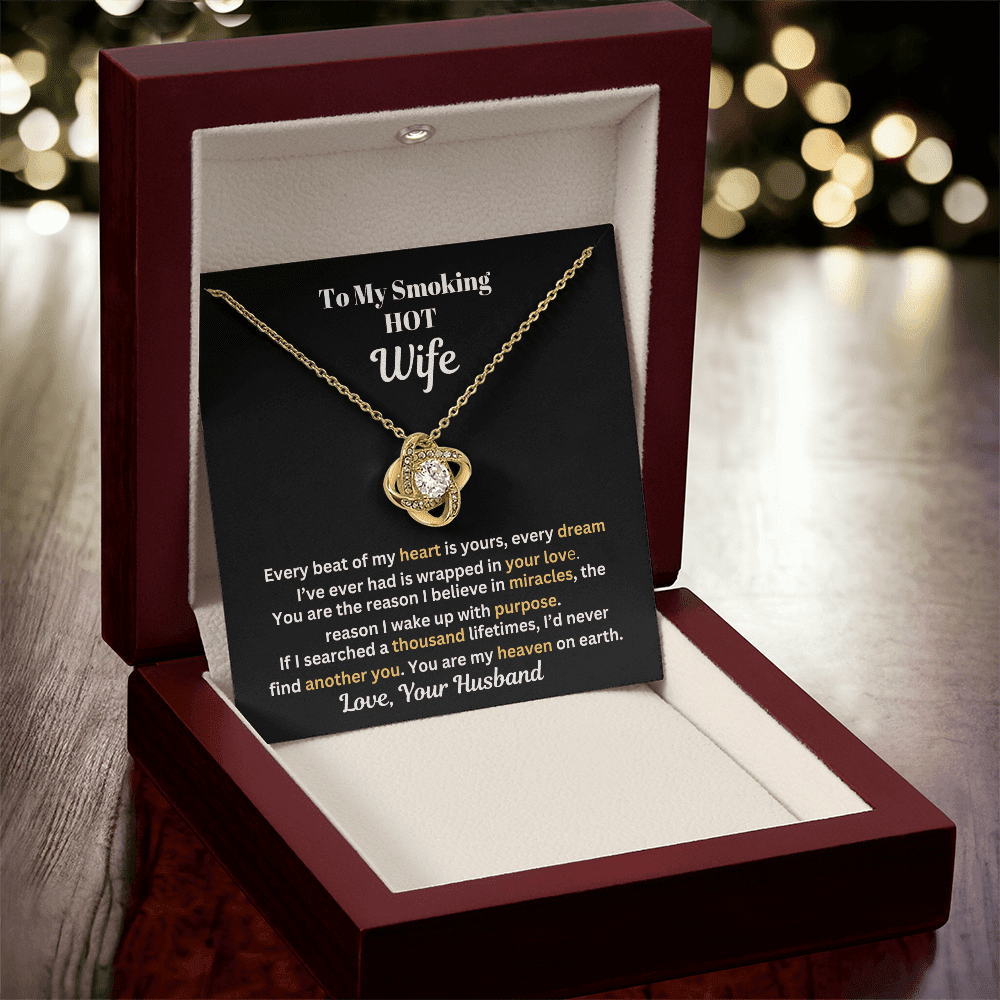 Gift For Wife - Anniversary Gift - Birthday Gift - You Are My Heaven - Love Knot Necklace - The Shoppers Outlet