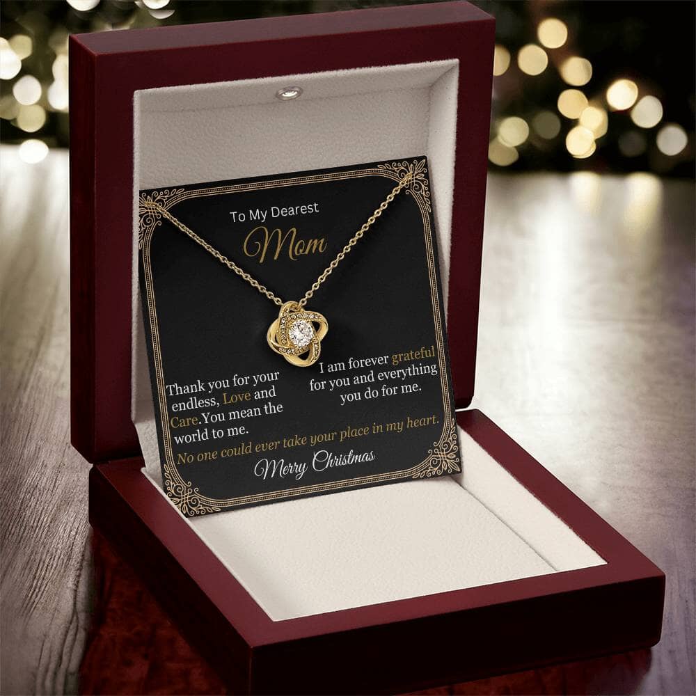 Gift For Mom - My Dearest Mom Thank You - Love Knot Necklaces - The Shoppers Outlet
