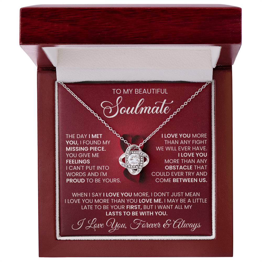 Soulmate - The Day I Met You I Found My Missing Piece - Love Knot Necklaces - The Shoppers Outlet