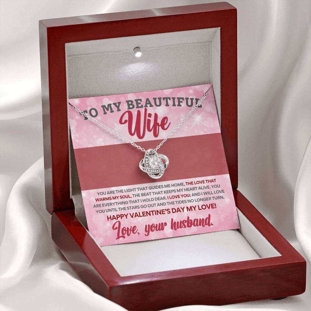 Wife - You Are The Light That Guides Me Home - Love Knot Necklaces - The Shoppers Outlet