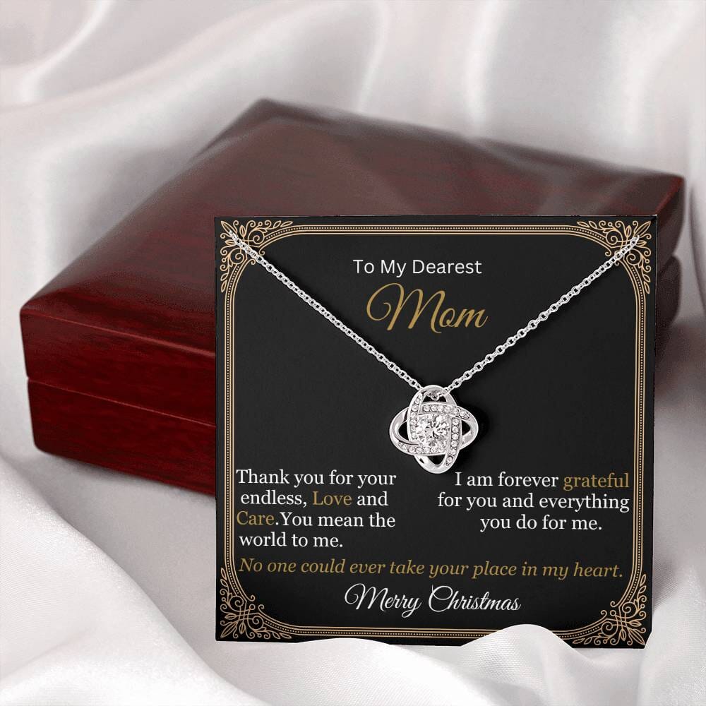 Gift For Mom - My Dearest Mom Thank You - Love Knot Necklaces - The Shoppers Outlet