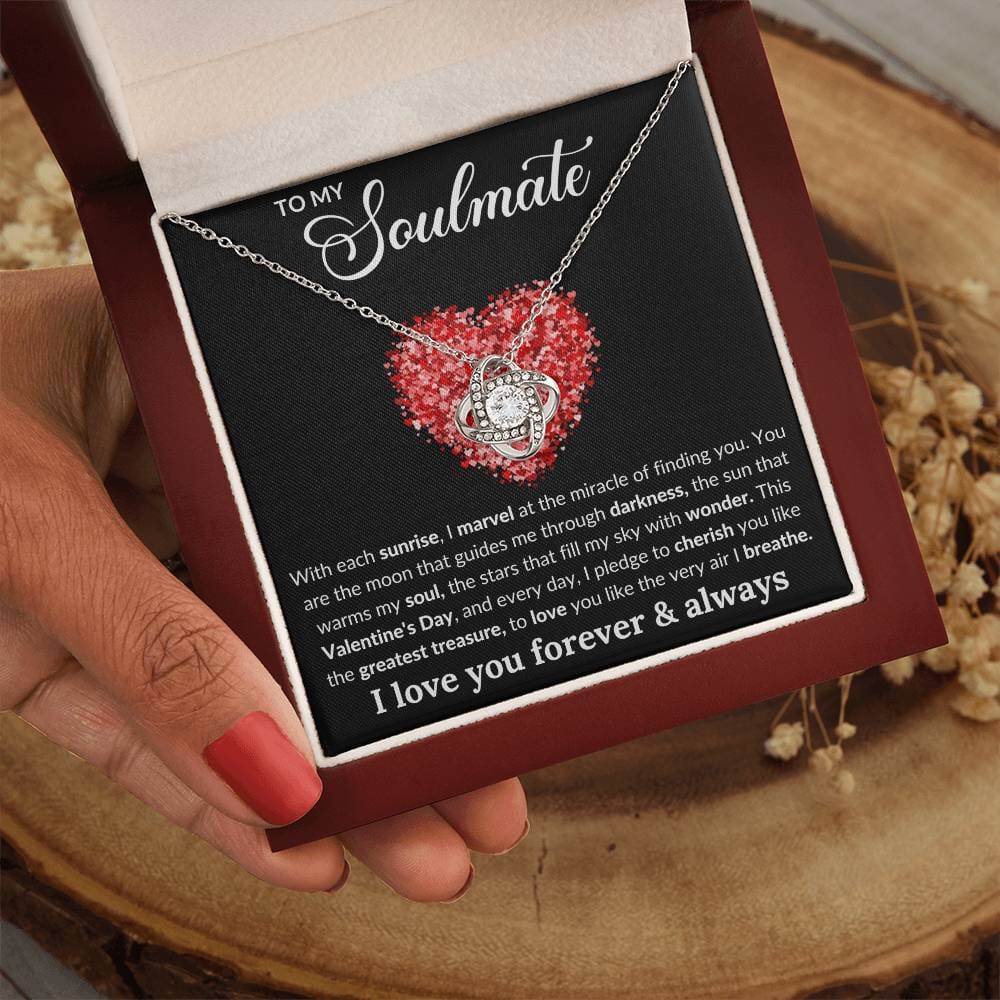 Gift For Soulmate - With Each Sunrise i Marvel At The Miracle Of Finding You - Love Knot Necklaces - The Shoppers Outlet