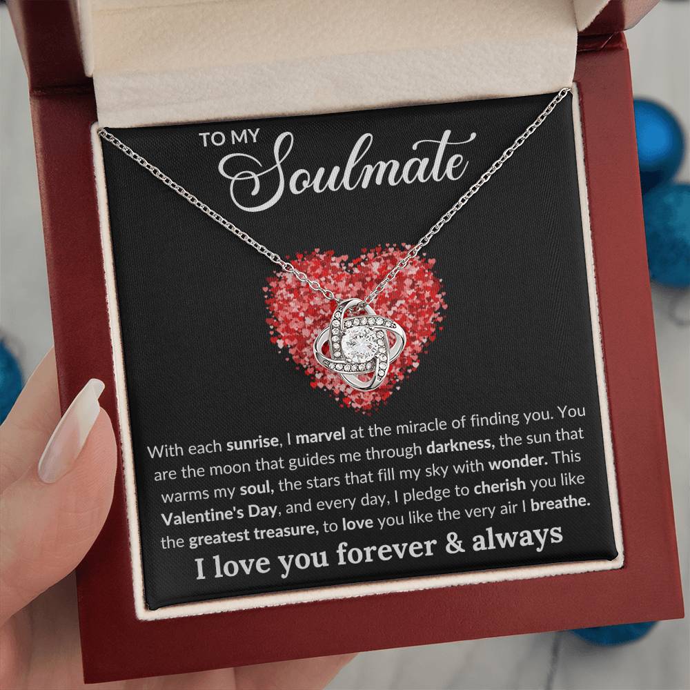 Soulmate - With Each Sunrise i Marvel At The Miracle Of Finding You - Love Knot Necklaces - The Shoppers Outlet