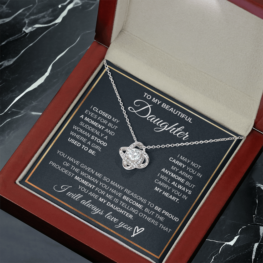 Gift For Daughter- To My Beautiful Daughter - Love Knot Neclaces