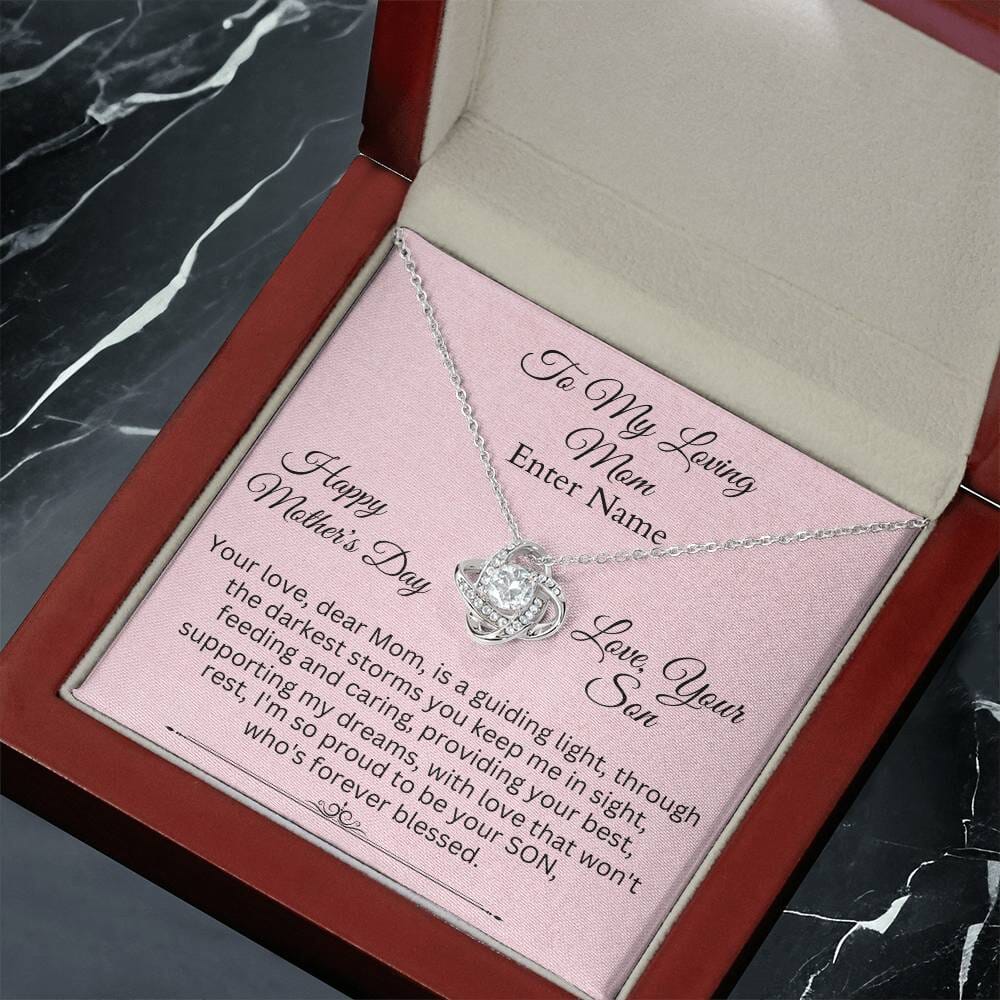 Gift For Mom - Your Love Dear Mom Is A Guiding Light - PERSONALIZED GIFT - Love Knot Necklaces - The Shoppers Outlet