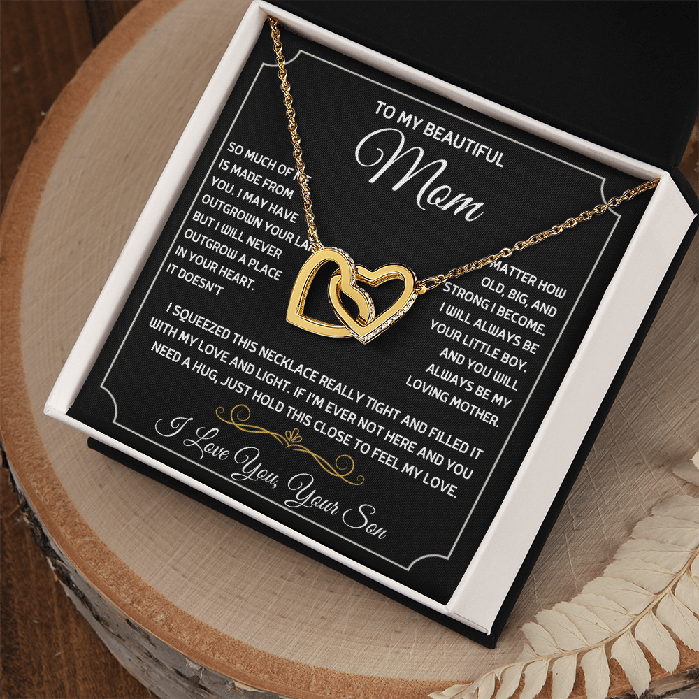 Gift For Mom - To My Beautiful Mom - Interlocking Hearts Necklaces