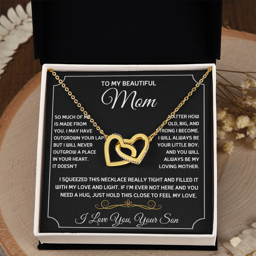 Gift For Mom - To My Beautiful Mom - Interlocking Hearts Necklaces