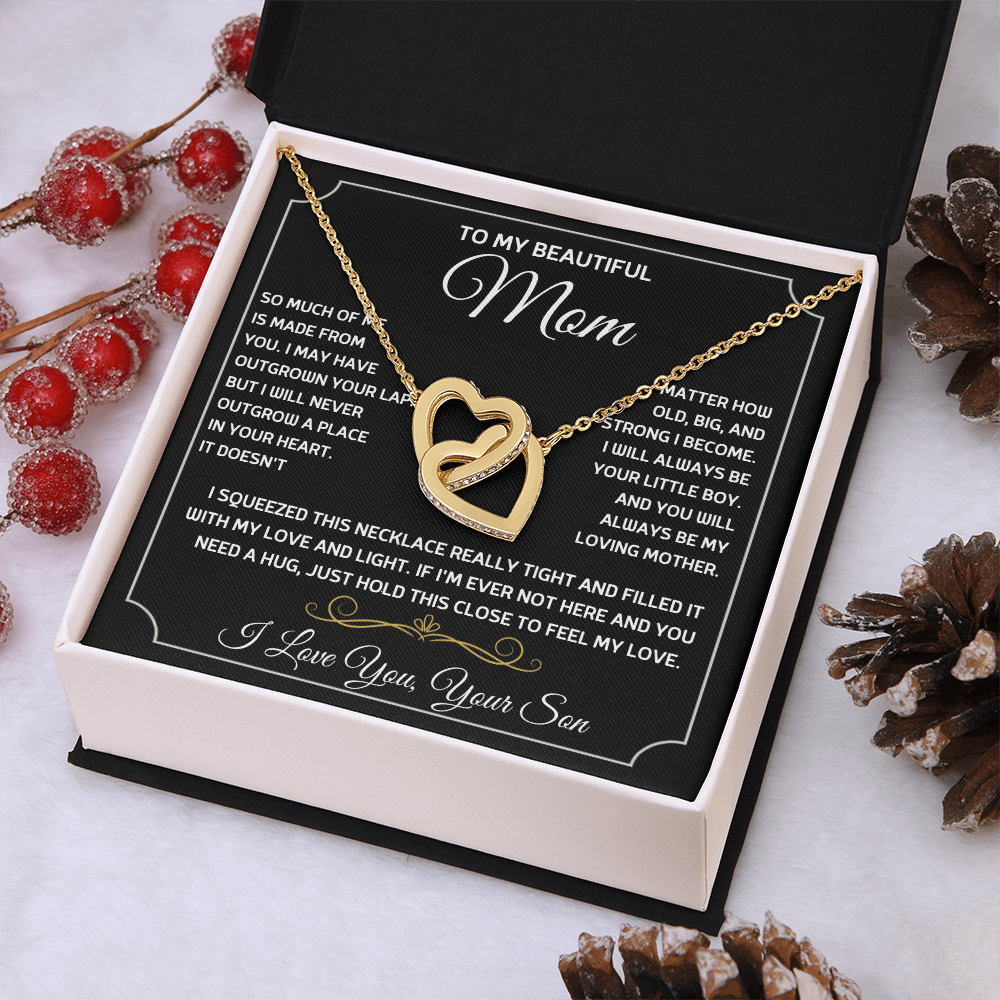 Gift For Mom - To My Beautiful Mom - Interlocking Hearts Necklaces