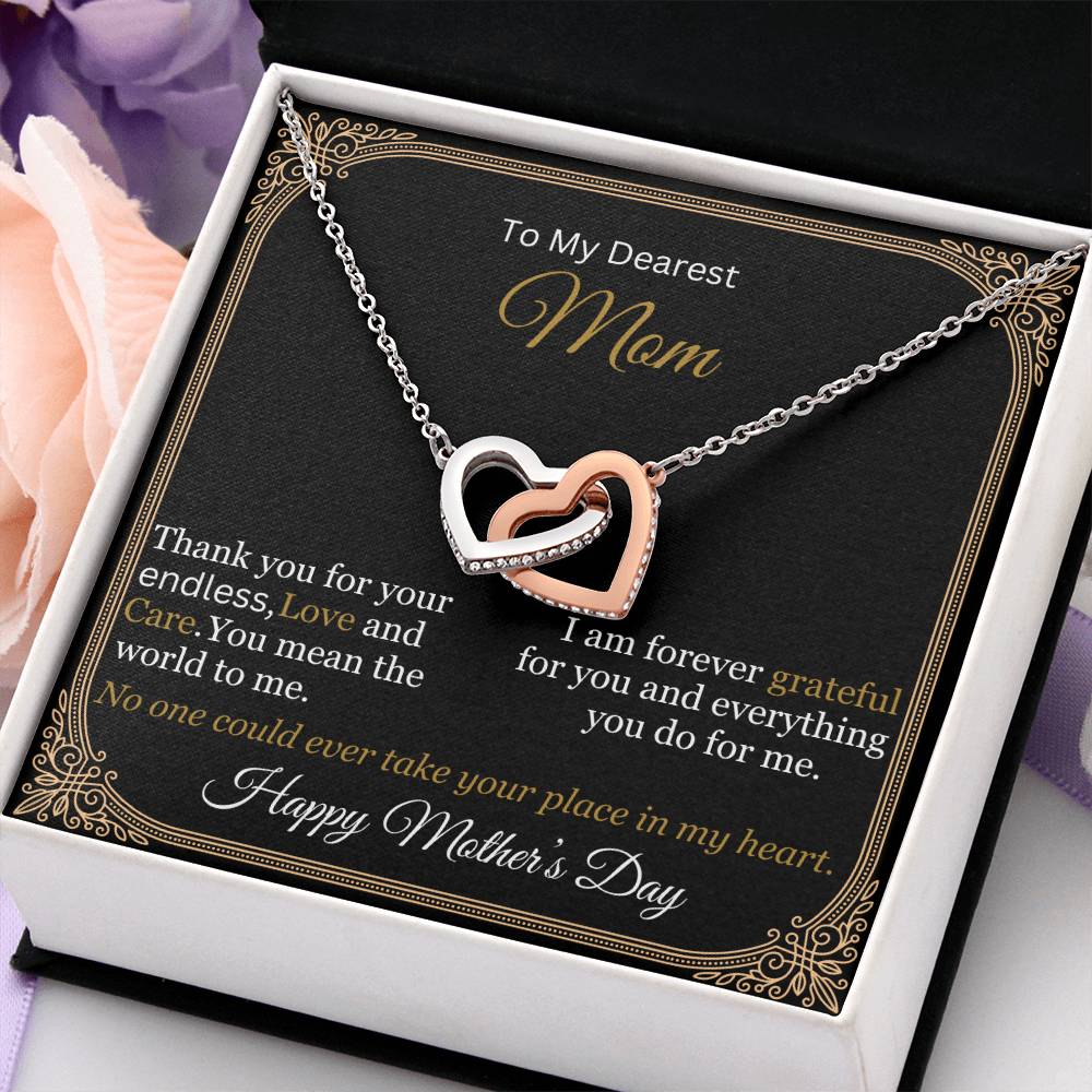 Gift For Mom - Thank You - Interlocking Hearts Necklaces - The Shoppers Outlet