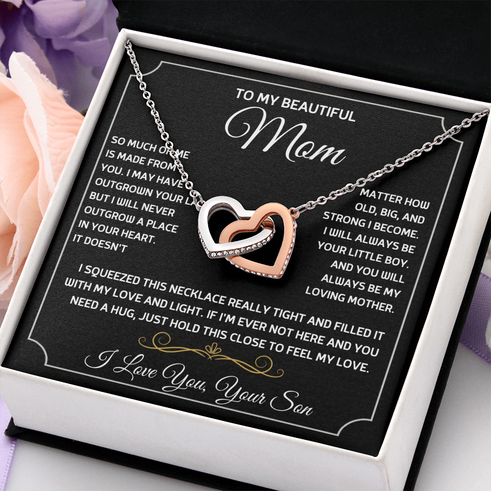 Gift For Mom - To My Beautiful Mom - Interlocking Hearts Necklaces