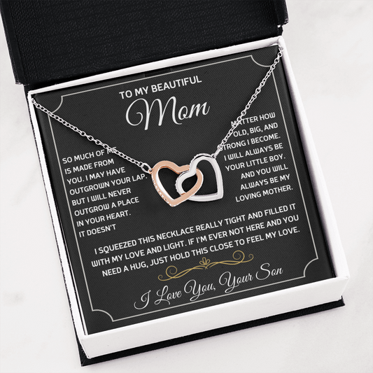 Gift For Mom - To My Beautiful Mom - Interlocking Hearts Necklaces