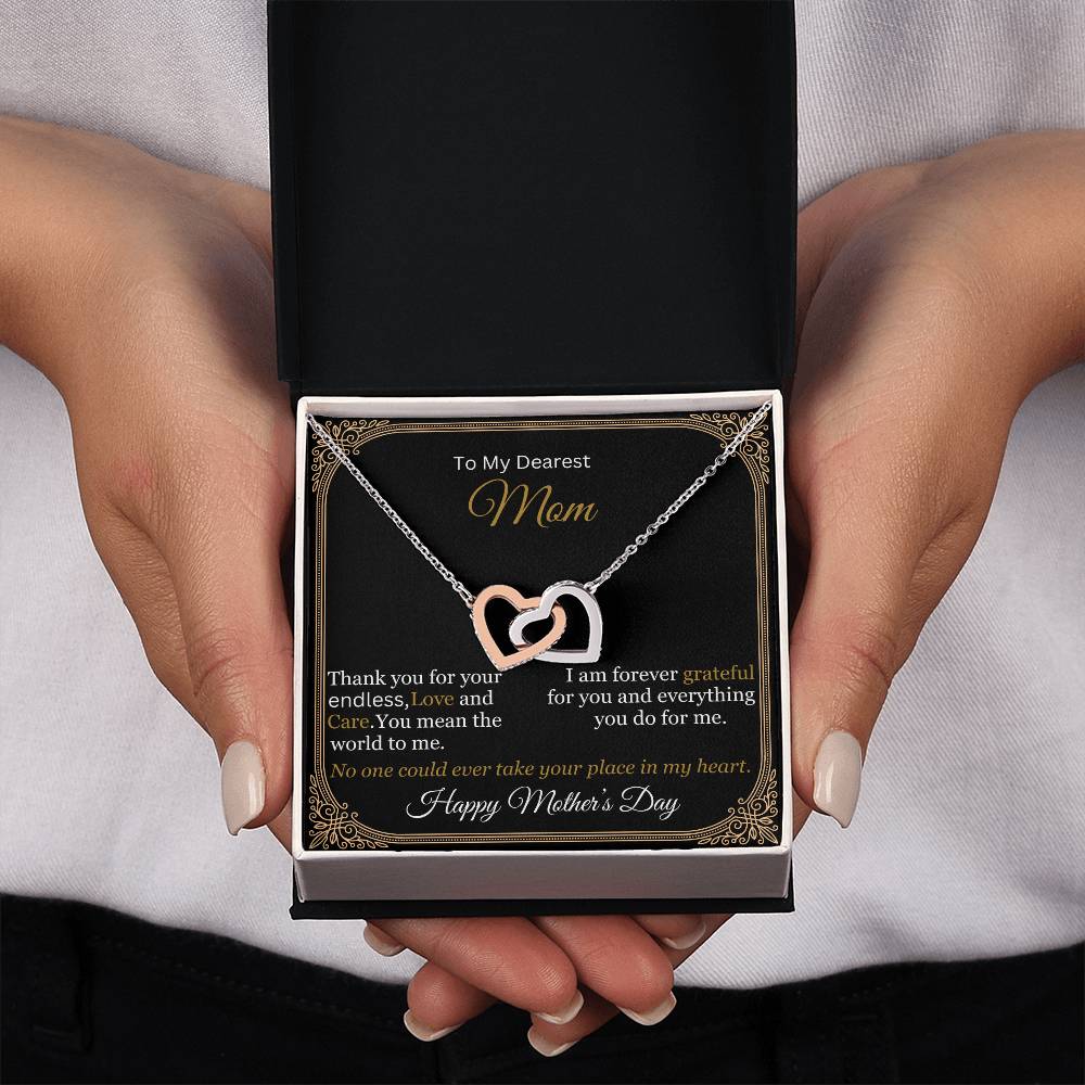Gift For Mom - Thank You - Interlocking Hearts Necklaces - The Shoppers Outlet