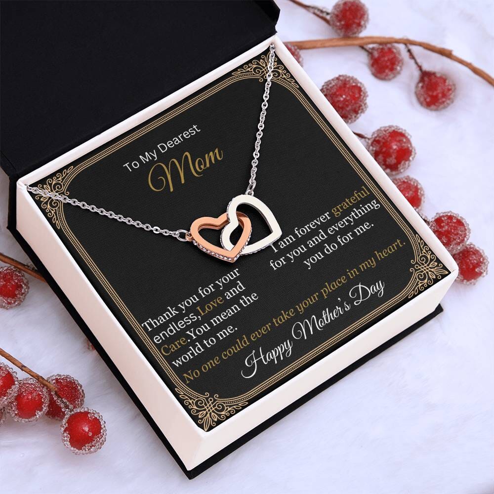 Gift For Mom - Thank You For Your Endless Love And Care - Interlocking Hearts Necklaces - The Shoppers Outlet
