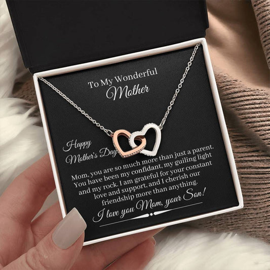 Gift For Mom - Mother's Day - I Love You - Interlocking Hearts Necklaces - The Shoppers Outlet