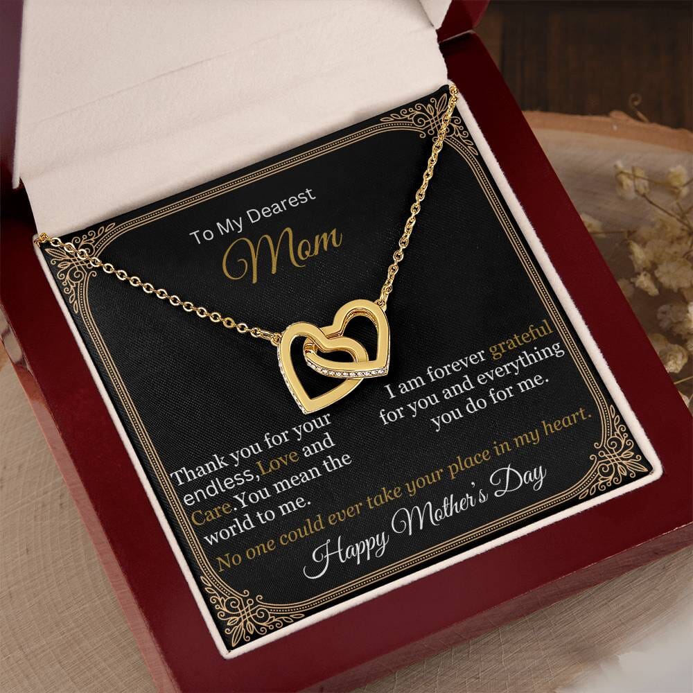 Gift For Mom - Thank You For Your Endless Love And Care - Interlocking Hearts Necklaces - The Shoppers Outlet