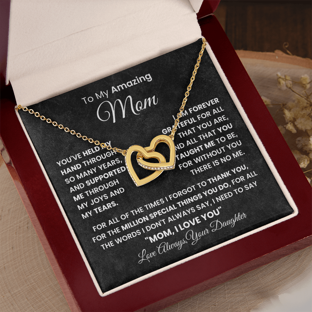 Gift For Mom - To My Amazing Mom - Interlocking Hearts Necklaces