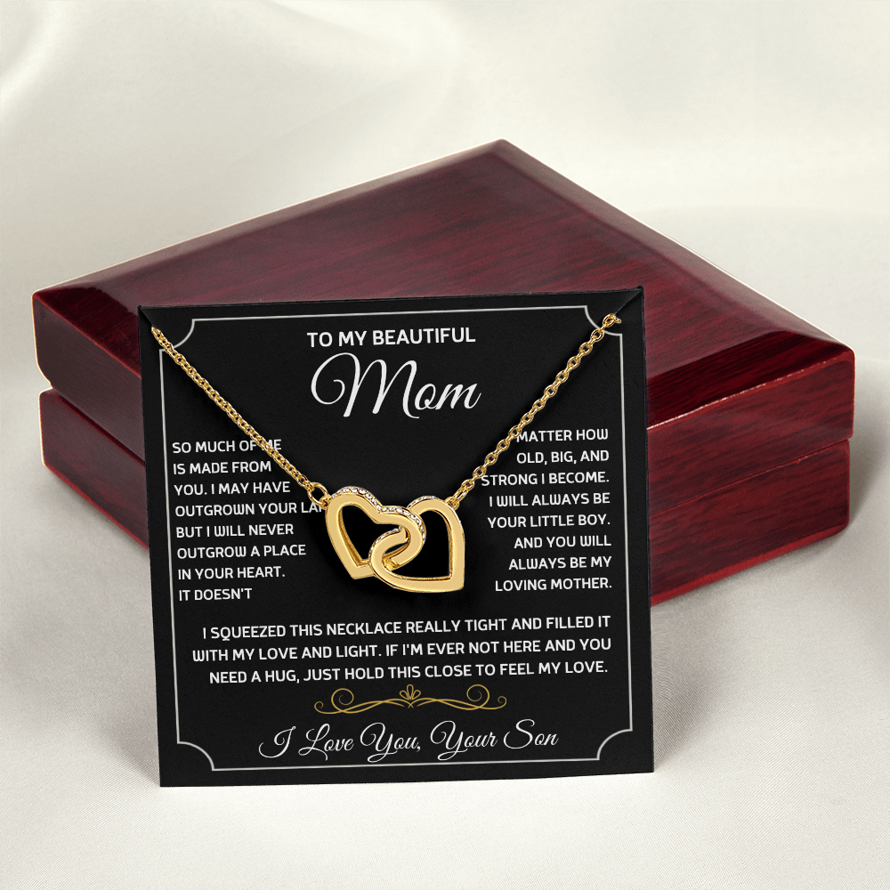 Gift For Mom - To My Beautiful Mom - Interlocking Hearts Necklaces