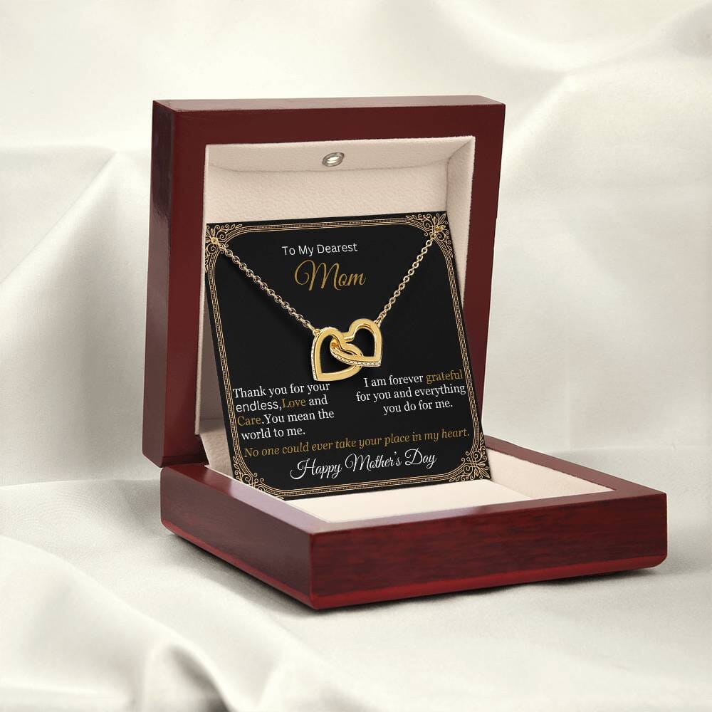 Gift For Mom - Thank You For Your Endless Love And Care - Interlocking Hearts Necklaces - The Shoppers Outlet