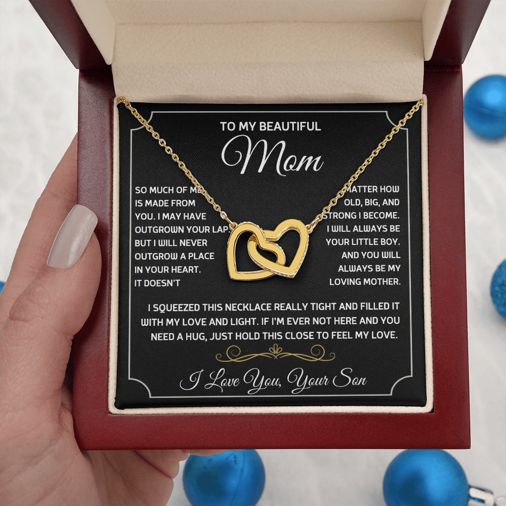 Gift For Mom - To My Beautiful Mom - Interlocking Hearts Necklaces