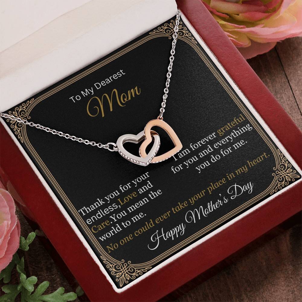 Gift For Mom - Thank You For Your Endless Love And Care - Interlocking Hearts Necklaces - The Shoppers Outlet