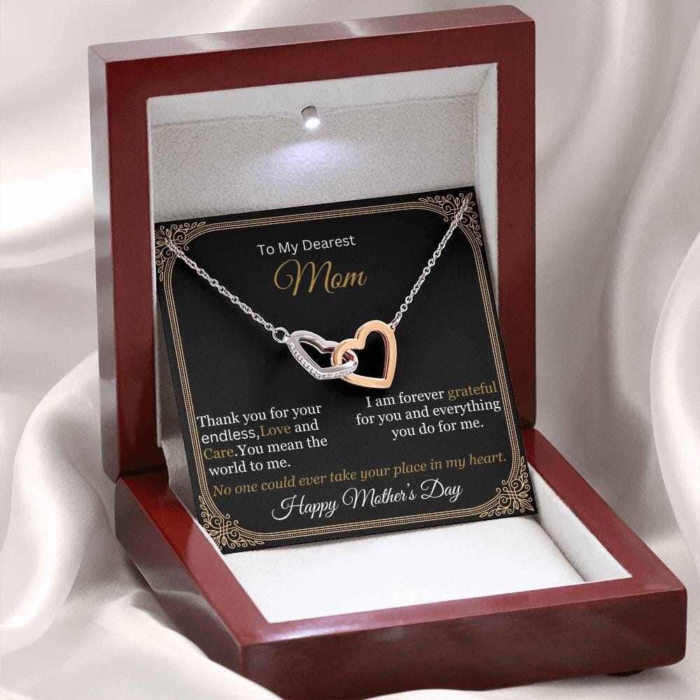 Gift For Mom - Thank You For Your Endless Love And Care - Interlocking Hearts Necklaces - The Shoppers Outlet