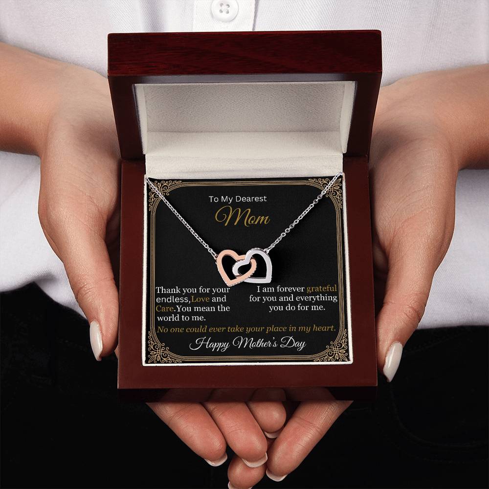 Gift For Mom - Thank You - Interlocking Hearts Necklaces - The Shoppers Outlet