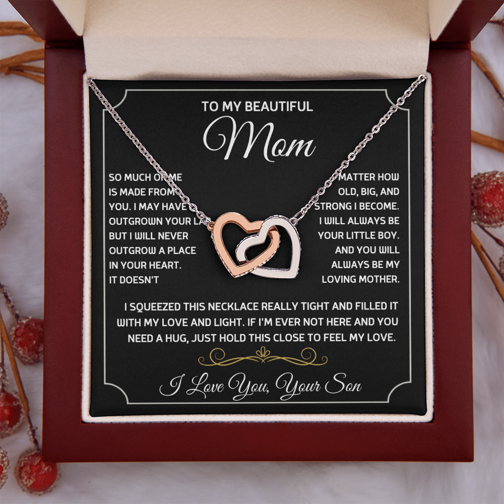 Gift For Mom - To My Beautiful Mom - Interlocking Hearts Necklaces