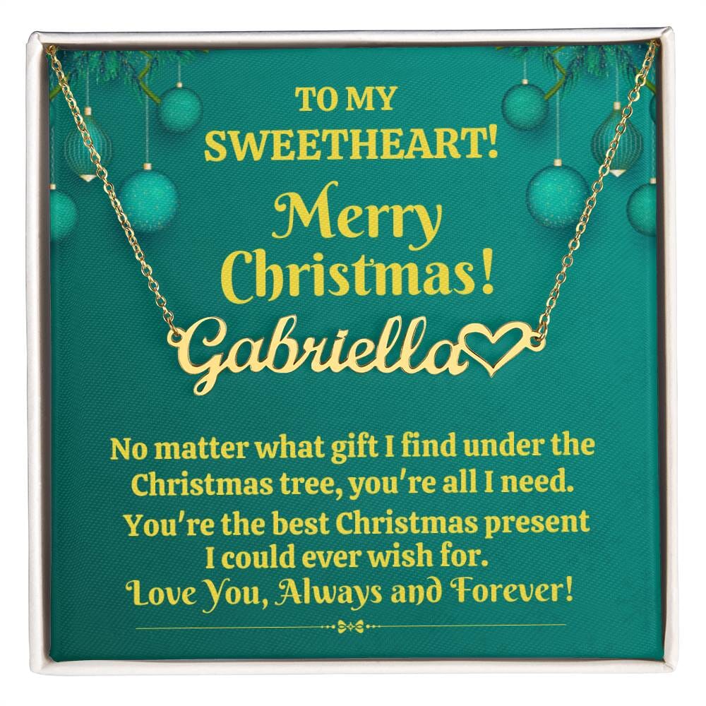 Gift For Sweetheart - The Best Christmas Present - Merry Christmas - Personalized Heart Name Necklaces - The Shoppers Outlet