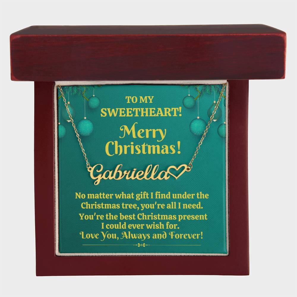 Gift For Sweetheart - The Best Christmas Present - Merry Christmas - Personalized Heart Name Necklaces - The Shoppers Outlet
