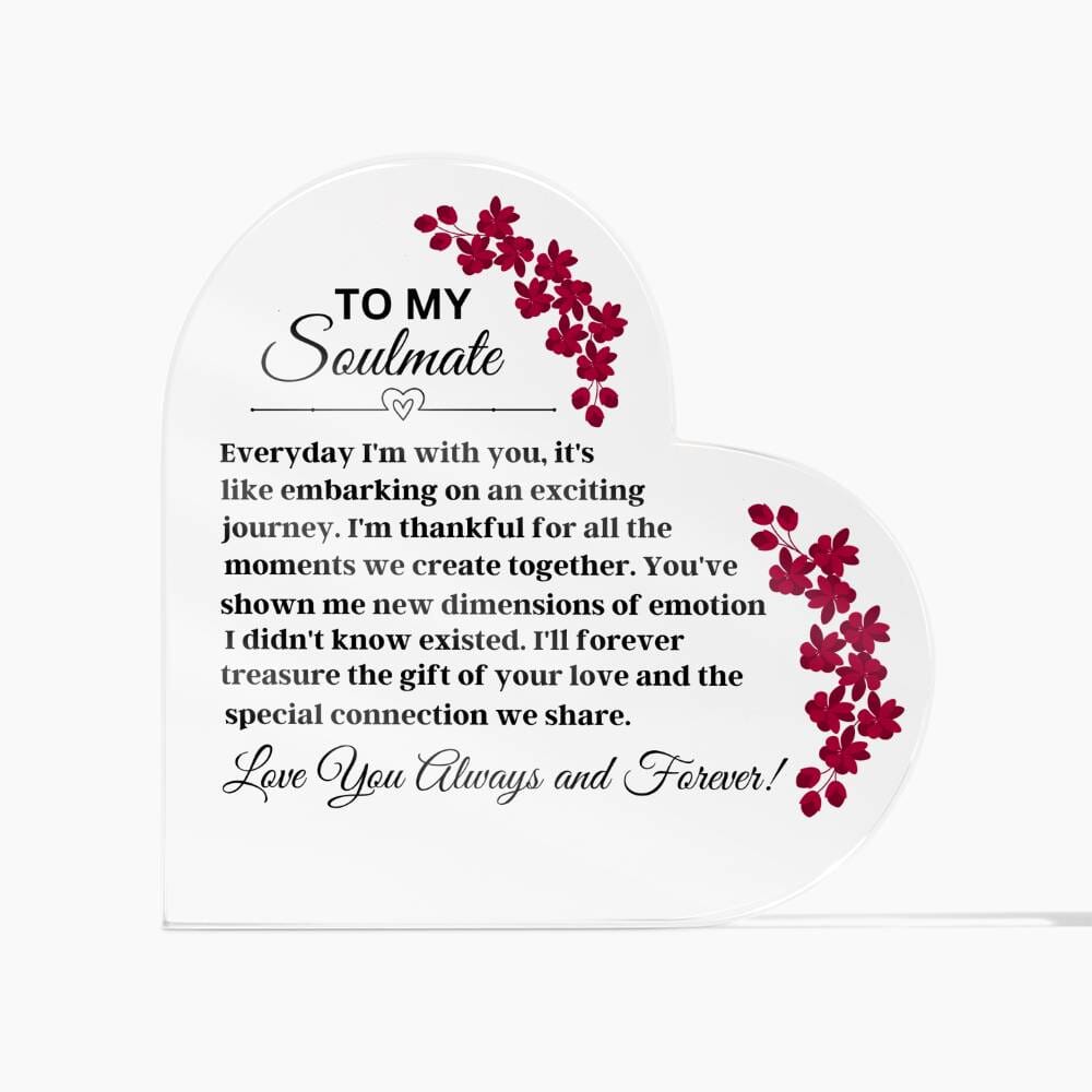 Gift For Soulmate - Everyday I'm With You - Heart Acrylic Plaque - The Shoppers Outlet