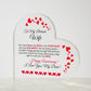 Wife - Happy Anniversary - Gift For Wife - Printed Heart Shaped Acrylic Plaque - The Shoppers Outlet