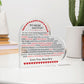 Gift For Mom & Dad - Happy Anniversary - Gift For Mom and Dad - Heart Acrylic Plaque - The Shoppers Outlet