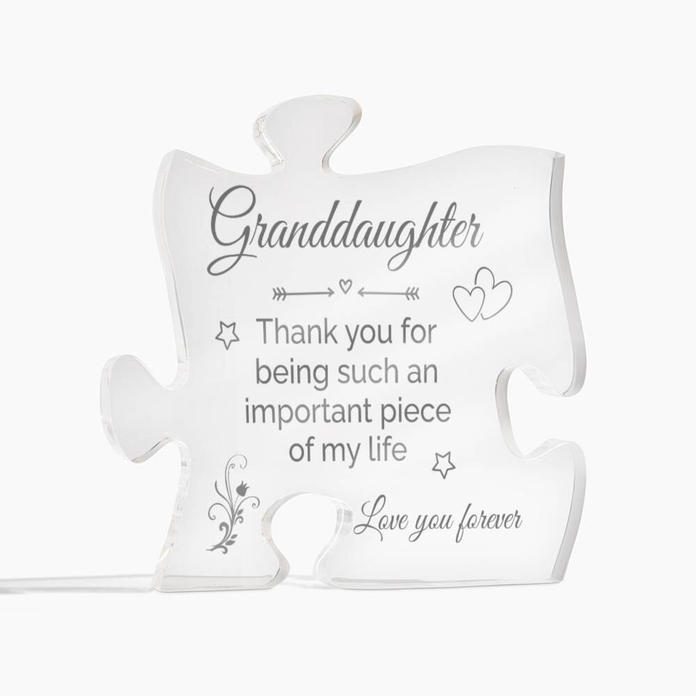 Granddaughter - Thank You - Gift For Granddaughter - Granddaughter Present - Printed Acrylic Puzzle Plaque - The Shoppers Outlet