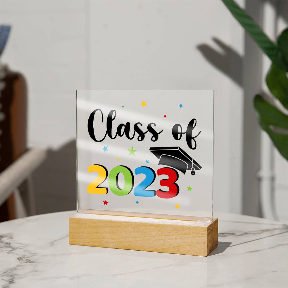 2023 - Happy Graduation - Square Acrylic Plaque - The Shoppers Outlet