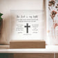 Faith - The Lord Is My Light - PSALMS 27:1 - Night Light Square Acrylic Plaque - The Shoppers Outlet