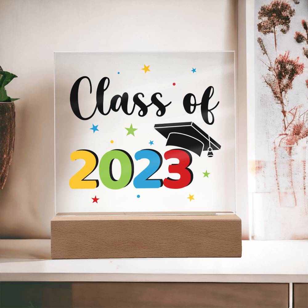 2023 - Happy Graduation - Square Acrylic Plaque - The Shoppers Outlet