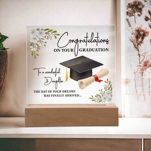 Gift For Daughter -Congratulations On Your Graduation - Square Acrylic Plaque - The Shoppers Outlet