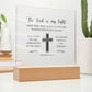 Faith - The Lord Is My Light - PSALMS 27:1 - Night Light Square Acrylic Plaque - The Shoppers Outlet