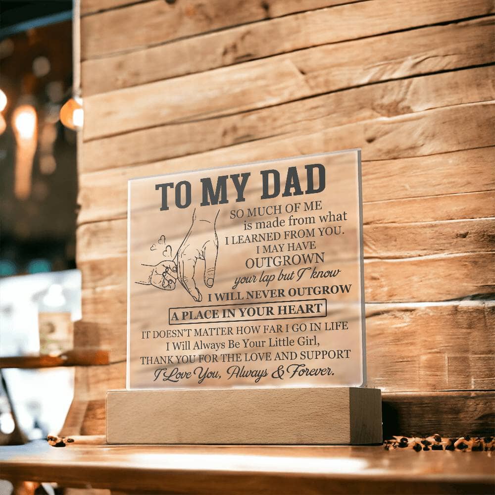 Gift For Dad -So Much Of Me Is Made From What I Learned From You - Square Acrylic Plaque - The Shoppers Outlet