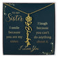 To My Sister - I Smile Because You Are My Sister - January Flower Name Necklace - The Shoppers Outlet