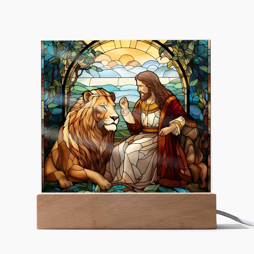 Inspirational - The Loin Of Judah - A Divine Bond - Square Acrylic Plaque - The Shoppers Outlet