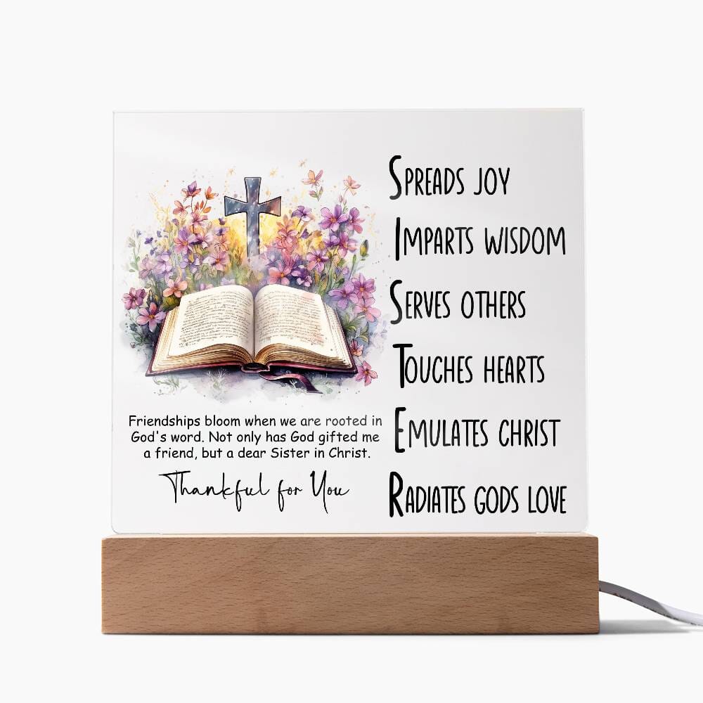 Inspirational - Friendships Bloom - Square Acrylic Plaque - The Shoppers Outlet