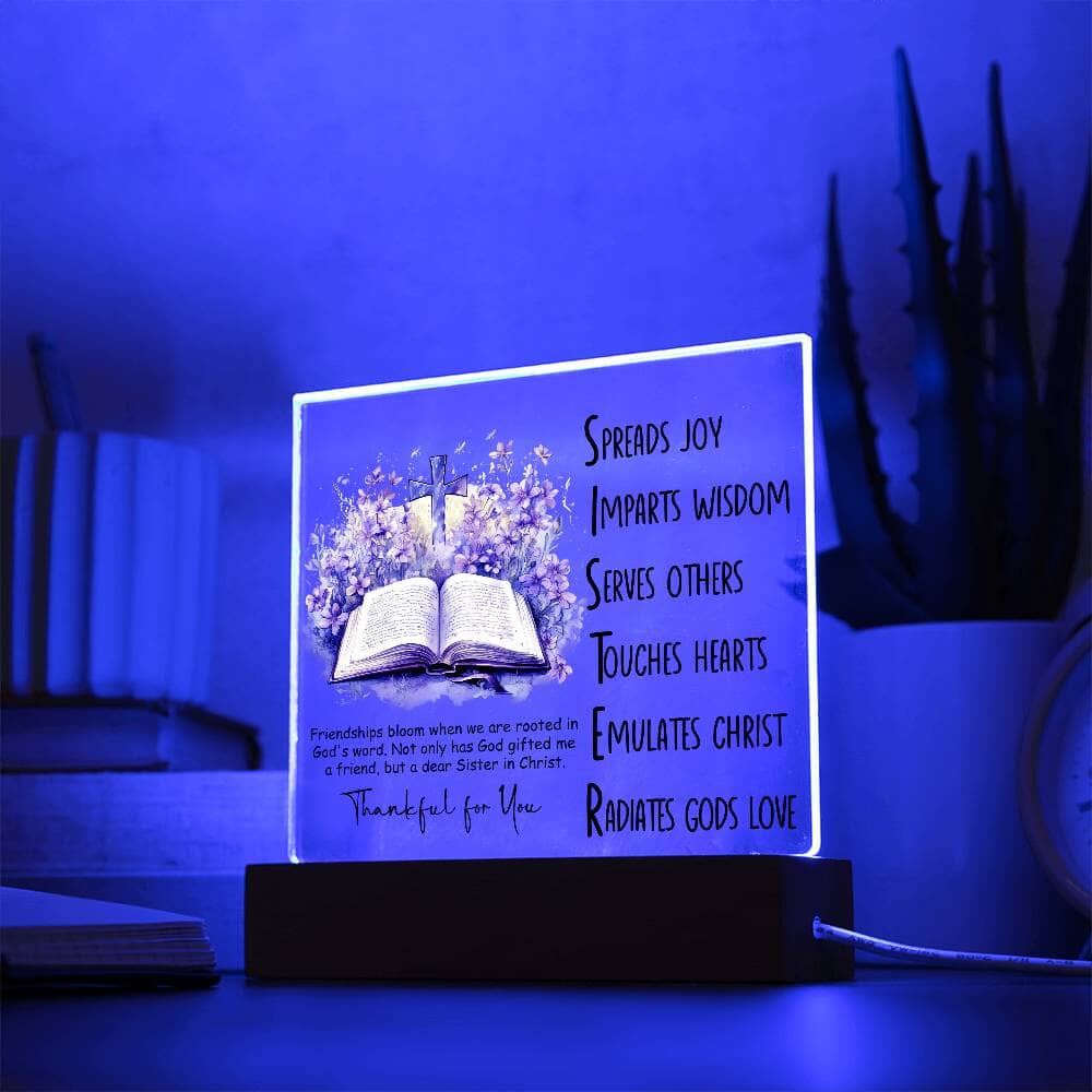 Inspirational - Friendships Bloom - Square Acrylic Plaque - The Shoppers Outlet