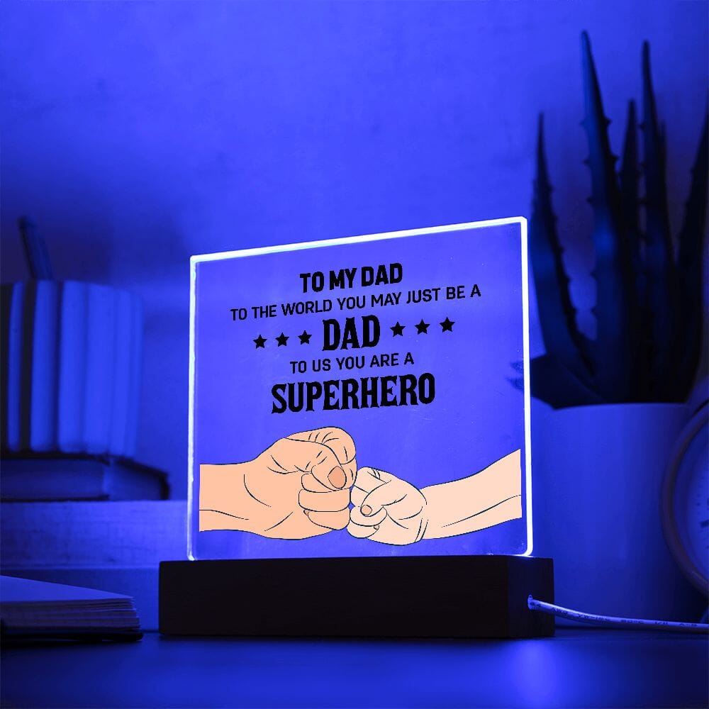 Gift For Dad - Our Superhero - Square Acrylic Plaque - The Shoppers Outlet