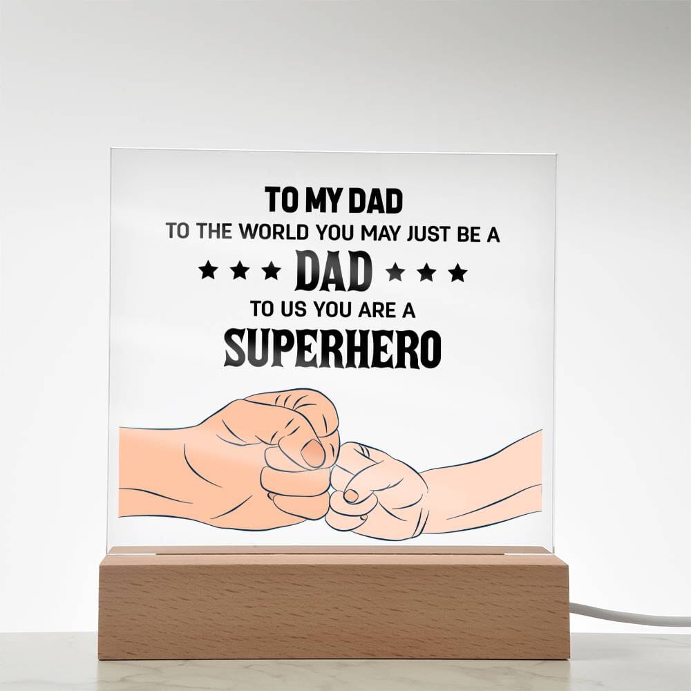 Gift For Dad - Our Superhero - Square Acrylic Plaque - The Shoppers Outlet