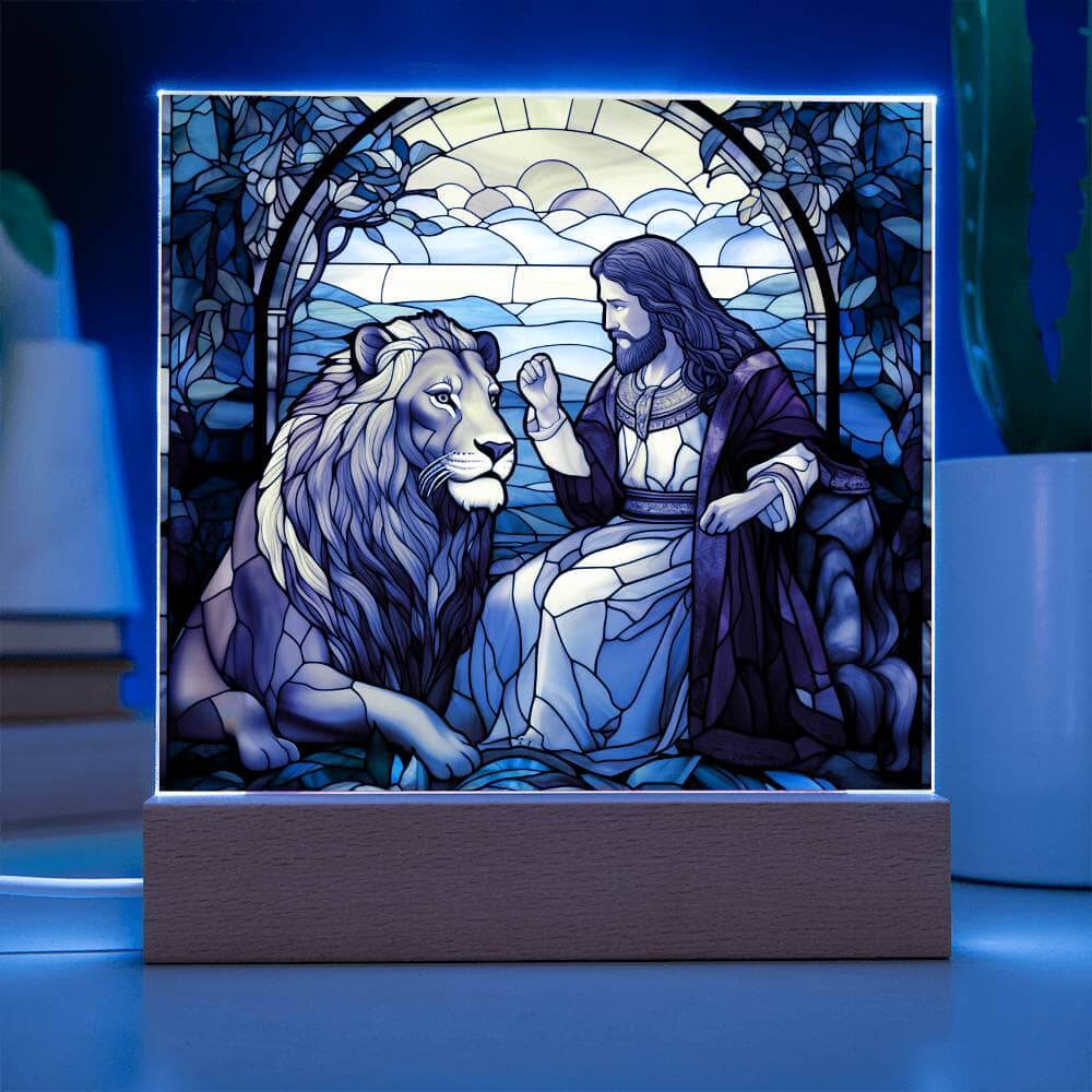 Inspirational - The Loin Of Judah - A Divine Bond - Square Acrylic Plaque - The Shoppers Outlet